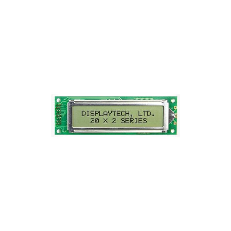 250 pcs - Displaytech 202A-FC-BC-3LP Alphanumeric LCD Display, White on Black, 2 Rows by 20 Characters, Transflective