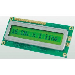 250 pcs - Displaytech 161A-BA-BC Alphanumeric LCD Display, Yellow on Green, 1 Row by 16 Characters, Reflective
