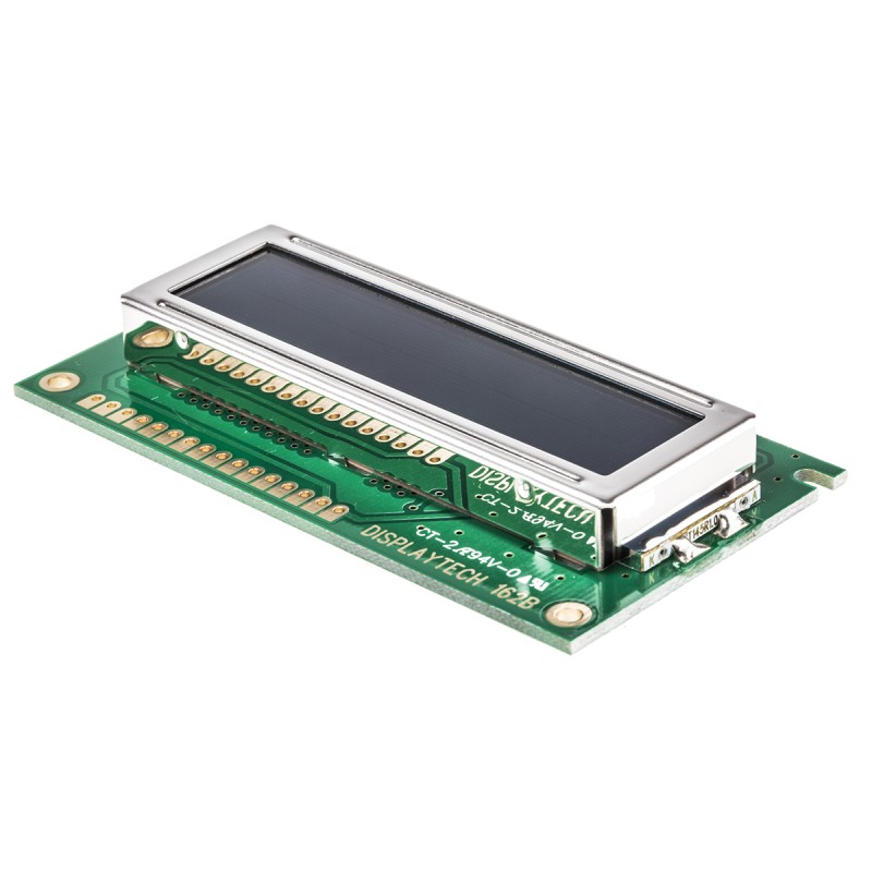 250 pcs - Displaytech 162B-CC-BC-3LP Alphanumeric LCD Display, White on Black, 2 Rows by 16 Characters, Transflective