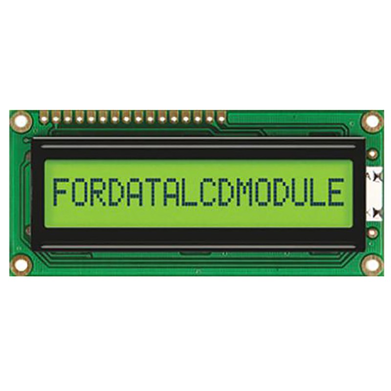45 pcs - Fordata FC1601E01-FHYYBW-51SE FC Alphanumeric LCD Alphanumeric Display, Green, Yellow on Yellow-Green, 1 Row by 16