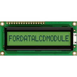 45 pcs - Fordata FC1601E01-RNNYBW-66SE FC LCD LCD Graphic Display, Green, Yellow on, 1 Row by 16 Characters, Reflective