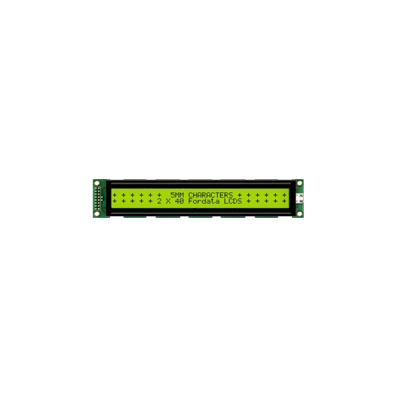 45 pcs - Fordata FC4002B00-FHYYBW-51SE FC Alphanumeric LCD Alphanumeric Display, Green, Yellow on Yellow-Green, 2 Rows by 40