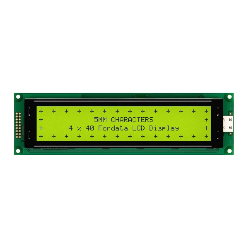 45 pcs - Fordata FC4004A00-FHYYBW-51SE FC Alphanumeric LCD Alphanumeric Display, Green, Yellow on Yellow-Green, 4 Rows by 40