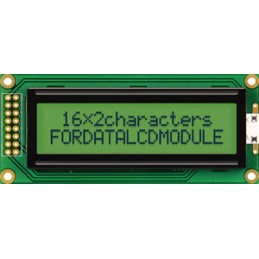 45 pcs - Fordata FC1602B01-RNNYBW-66SE FC LCD LCD Graphic Display, Green, Yellow on, 2 Rows by 16 Characters, Reflective