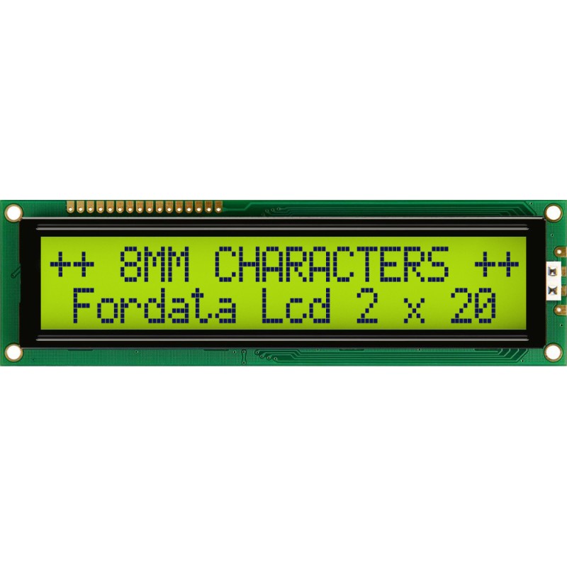 45 pcs - Fordata FC2002C00-FHYYBW-51SE FC Alphanumeric LCD Alphanumeric Display, Green, Yellow on Yellow-Green, 2 Rows by 20