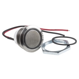 50 pcs - ITW Switches 48M Series Illuminated Push Button Switch, Momentary, Panel Mount, 19.43mm Cutout, SPST, Green LED, 48V