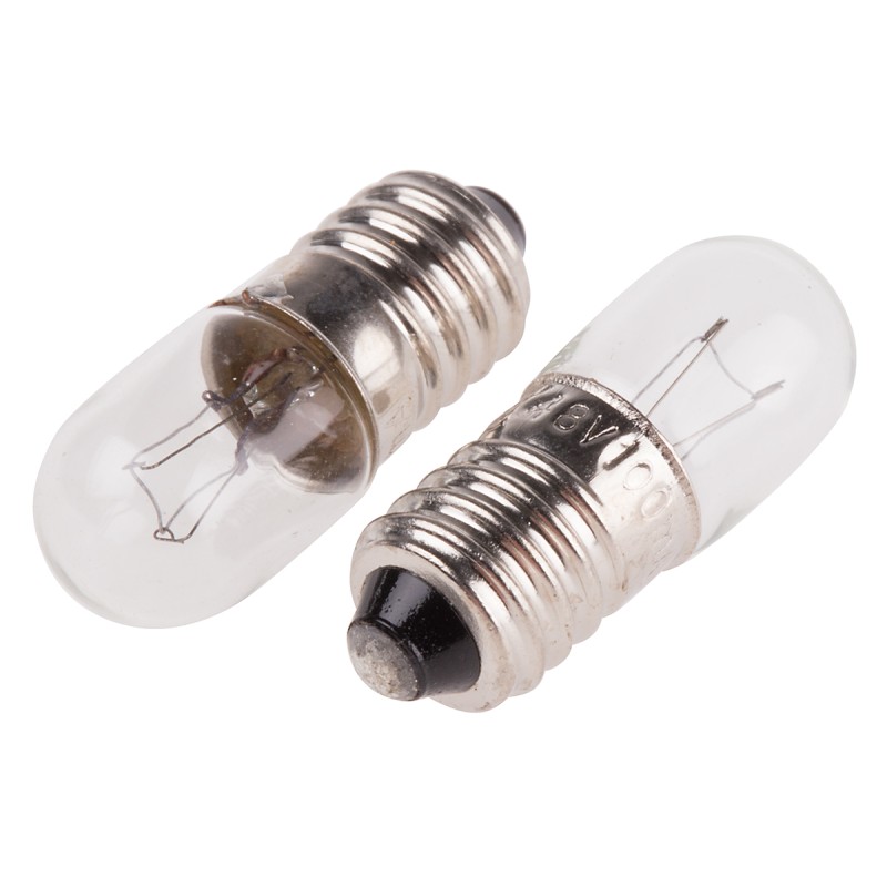 10 pcs - RS PRO E10 Indicator Light, Clear, 48 V, 100 mA, 1000h