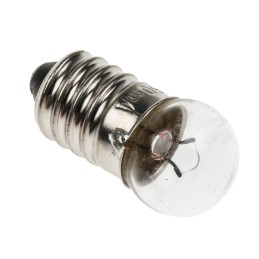 10 pcs - RS PRO E10 Indicator Light, Clear, 2.5 V, 250 mA, 30h