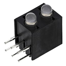 10 pcs - Kingbright L-130WCP/2EGW, Green & Red Right Angle PCB LED Indicator, 2 LEDs, Through Hole 2.5 V