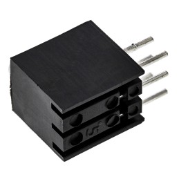 10 pcs - Kingbright L-130WCP/2EGW, Green & Red Right Angle PCB LED Indicator, 2 LEDs, Through Hole 2.5 V