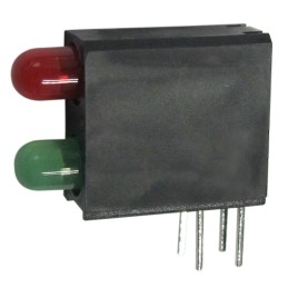 10 pcs - Kingbright L-710A8GE/1I1GD-RV, Green & Red Right Angle PCB LED Indicator, 2 LEDs, Through Hole 2.5 V