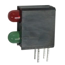 10 pcs - Kingbright L-710A8MD/1I1GD, Green & Red Right Angle PCB LED Indicator, 2 LEDs, Through Hole 2.5 V