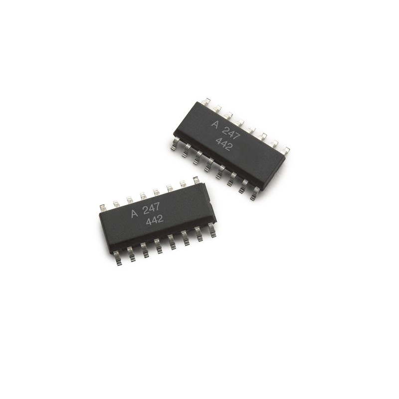 10 pcs - Broadcom, ACPL-247-560E DC Input Transistor Output Quad Optocoupler, Surface Mount, 16-Pin SO