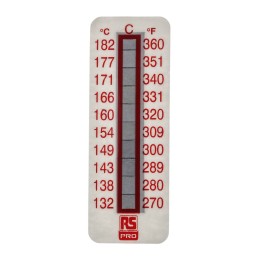 10 pcs - RS PRO Non-Reversible Temperature Sensitive Label, 132°C to 182°C, 10 Levels