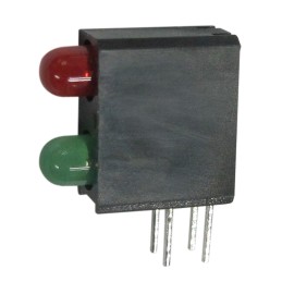 10 pcs - Kingbright L-710A8MD/1LI1LGD, Green & Red Right Angle PCB LED Indicator, 2 LEDs, Through Hole 2.5 V