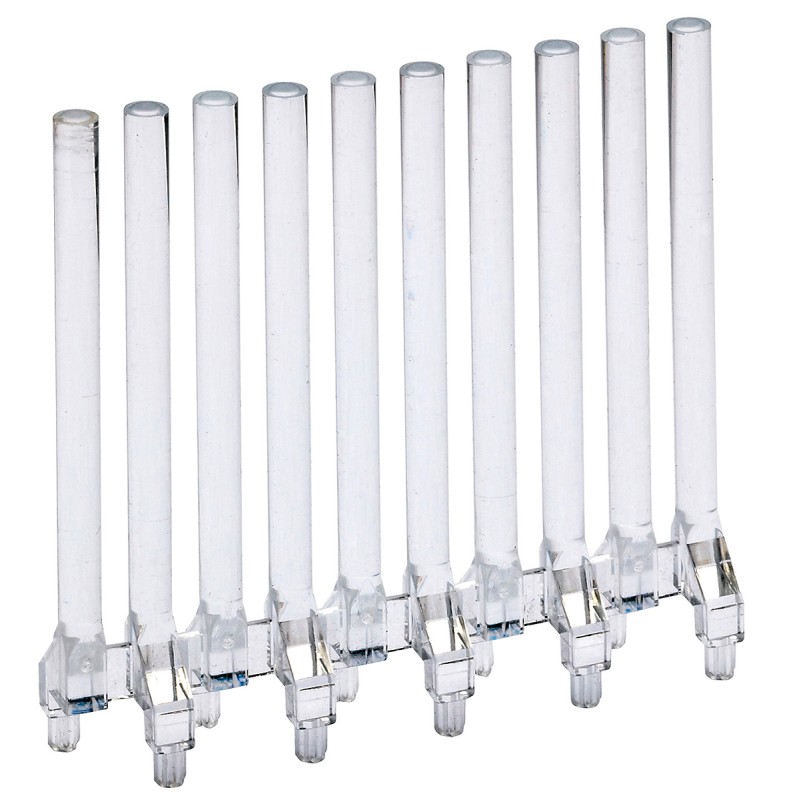 10 pcs - 1272.1030 MENTOR, PCB Mounted 10-Way LED Light Pipe, Clear Round Lens