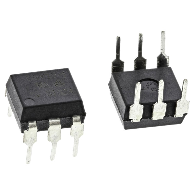 10 pcs - Vishay, CNY17-1 DC Input Transistor Output Optocoupler, Through Hole, 6-Pin PDIP
