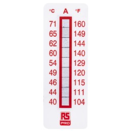 10 pcs - RS PRO Non-Reversible Temperature Sensitive Label, 40°C to 71°C, 9 Levels