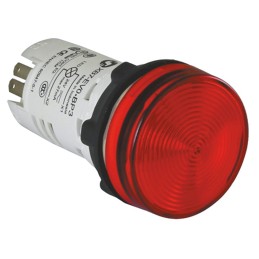 10 pcs - Schneider Electric, Harmony XB7, Panel Mount Red LED Pilot Light, 22mm Cutout, IP20, IP65, Round, 230 - 240V ac