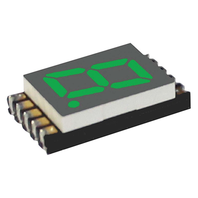 2 pcs - DSM7UA30105 VCC 7-Segment LED Display, CA Green 150 mcd RH DP 7.6mm