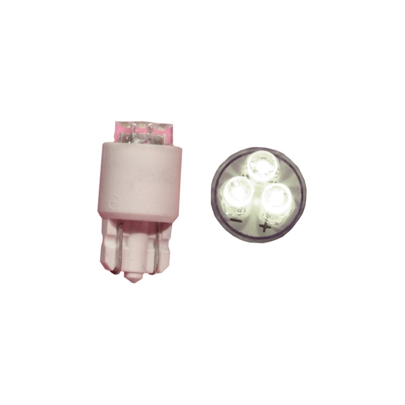 2 pcs - JKL Components White LED Indicator Lamp, 12V dc, Wedge Base, 10.4mm Diameter