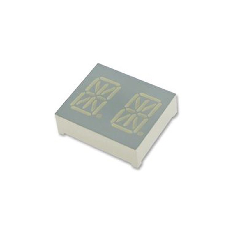2 pcs - PDC54-11SYKWA Kingbright 2 Digit 14-Segment LED Display, CC Yellow 87 mcd RH DP 13.8mm