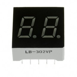 2 pcs - LB-302VP ROHM 2 Digit LED LED Display, CC Red 6.3 mcd RH DP 7.6mm