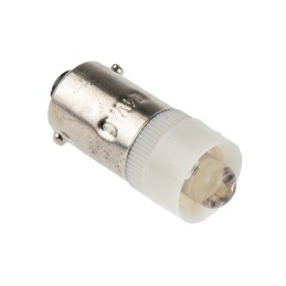 2 pcs - JKL Components White LED Indicator Lamp, 24V ac/dc, BA9s Base, 9.6mm Diameter, 7000mcd