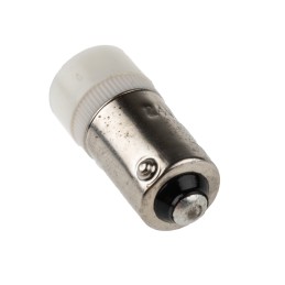 2 pcs - JKL Components White LED Indicator Lamp, 24V ac/dc, BA9s Base, 9.6mm Diameter, 7000mcd