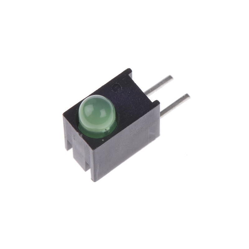 20 pcs - Dialight 551-0207F, Green Right Angle PCB LED Indicator 3mm (T-1), Through Hole