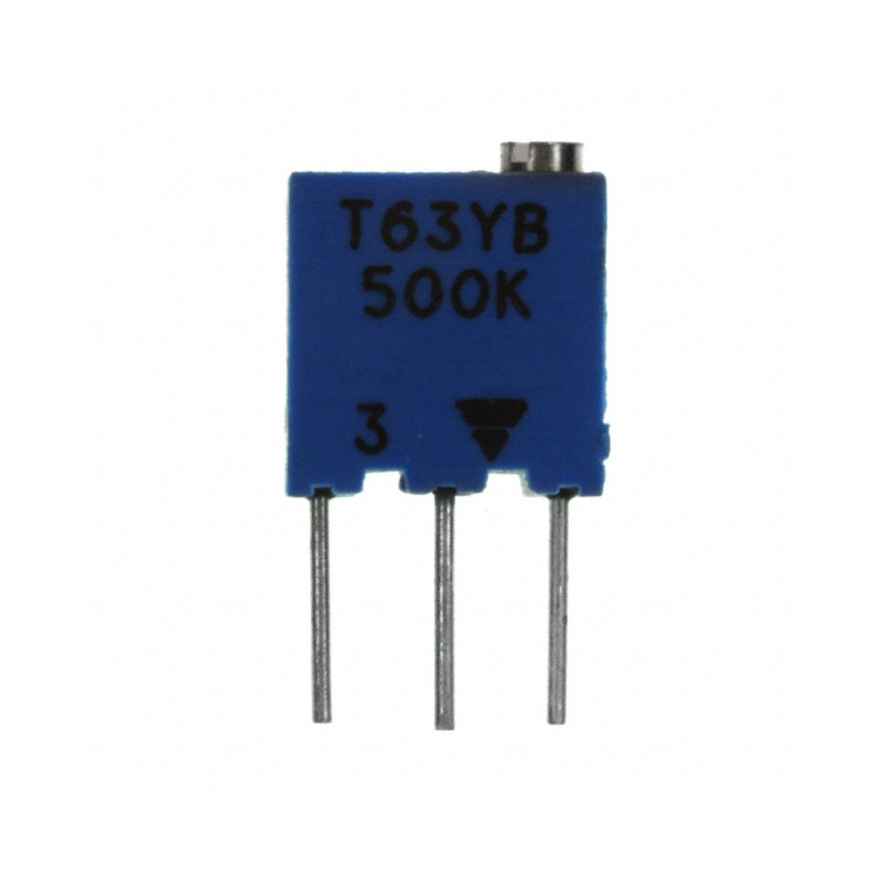1 pcs : T63YB504KT20 - TRIMMER 500KOHM 0.25W PC PIN TOP