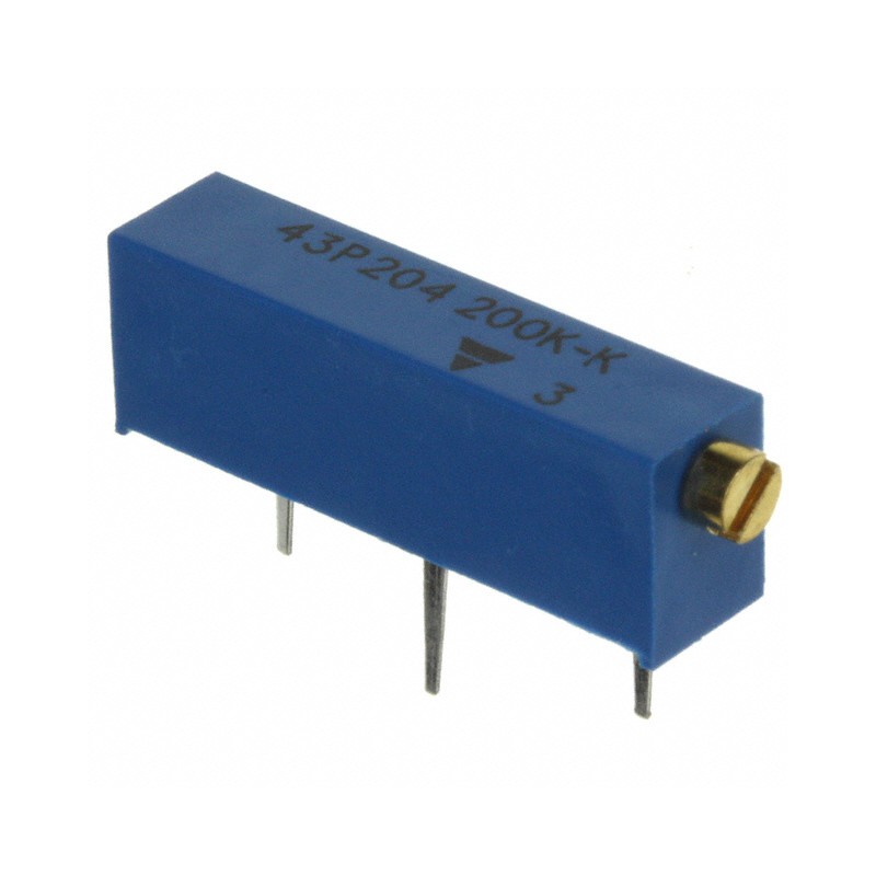 1 pcs : M43P204KB40 - TRIMMER 200K OHM 0.75W PC PIN