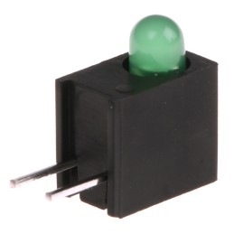 20 pcs - Kingbright L-710A8EW/1GD, Green Right Angle PCB LED Indicator, Through Hole 2.5 V