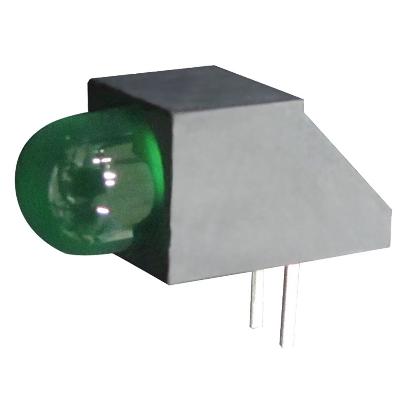 20 pcs - Kingbright L-1503CB/1LGD, Green Right Angle PCB LED Indicator, Through Hole 2.5 V