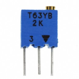 1 pcs : T63YB203KT20 - TRIMMER 20K OHM 0.25W PC PIN TOP