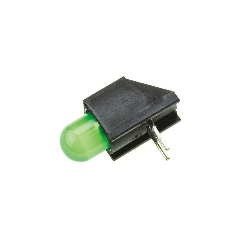 20 pcs - Dialight 550-2207F, Green Right Angle PCB LED Indicator 5mm (T-1 3/4), Through Hole