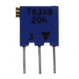 1 pcs : T63XB203KT20 - TRIMMER 20KOHM 0.25W PC PIN SIDE