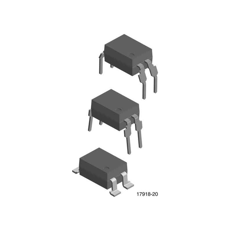 20 pcs - Vishay, SFH615A-4 DC Input Phototransistor Output Optocoupler, Through Hole, 4-Pin DIP