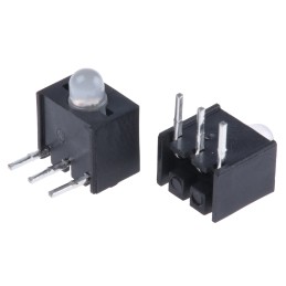 20 pcs - Kingbright L-130WDT/1EGW, Green & Red Right Angle PCB LED Indicator, Through Hole 2.5 V