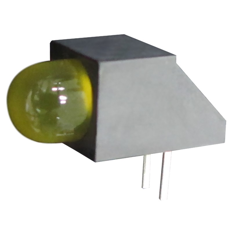 20 pcs - Kingbright L-1503CB/1LYD, Yellow Right Angle PCB LED Indicator, Through Hole 2.5 V