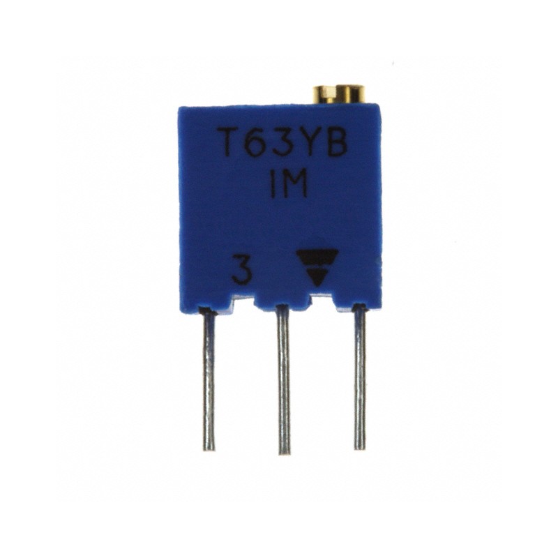 1 pcs : T63YB105KT20 - TRIMMER 1M OHM 0.25W PC PIN TOP