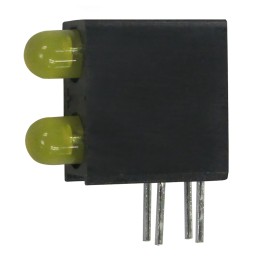 20 pcs - Kingbright L-93A8EB/2YD, Yellow Right Angle PCB LED Indicator, Through Hole 2.5 V
