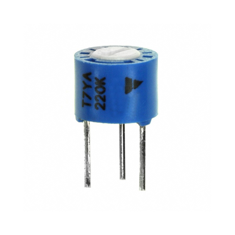 1 pcs : T7YA224MB40 - TRIMMER 220K OHM 0.5W PC PIN TOP