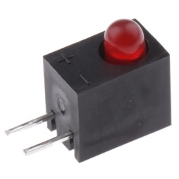 20 pcs - Kingbright L-93A8CB/1ID, Red Right Angle PCB LED Indicator, Through Hole 2.5 V