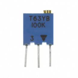 1 pcs : T63YB104KT20 - TRIMMER 100KOHM 0.25W PC PIN TOP