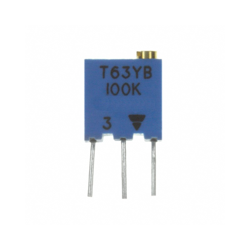 1 pcs : T63YB104KT20 - TRIMMER 100KOHM 0.25W PC PIN TOP