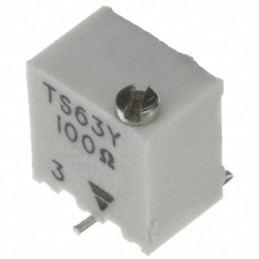 1 pcs : TS63Y101KR10 - TRIMMER 100 OHM 0.25W GW TOP ADJ