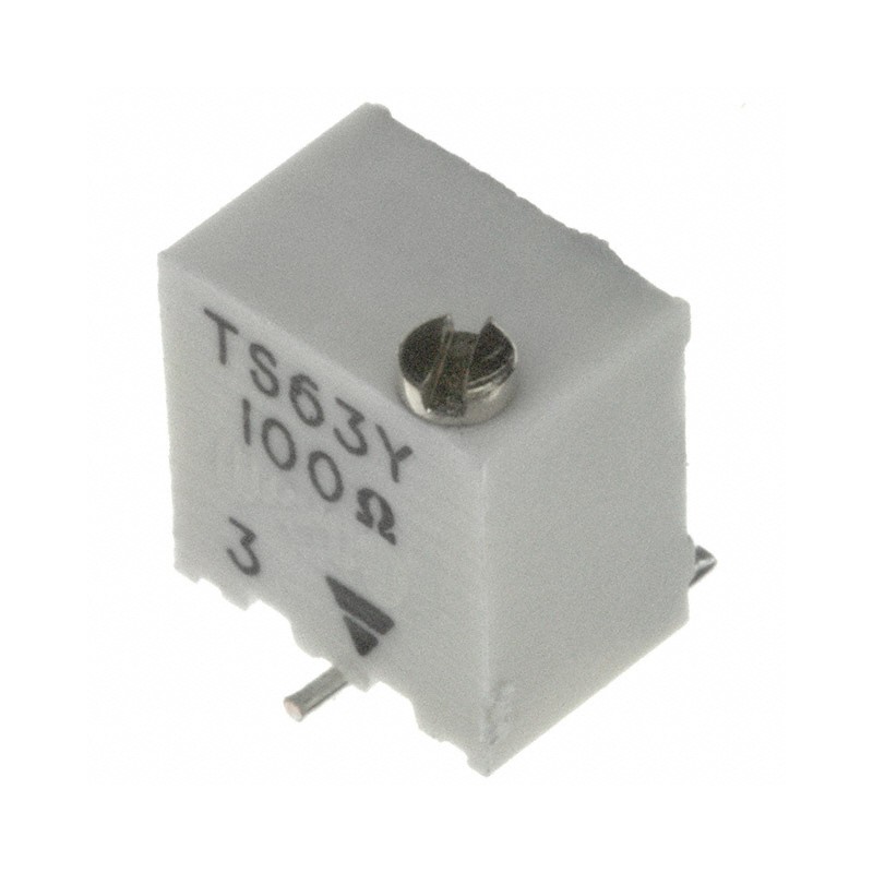 1 pcs : TS63Y101KR10 - TRIMMER 100 OHM 0.25W GW TOP ADJ