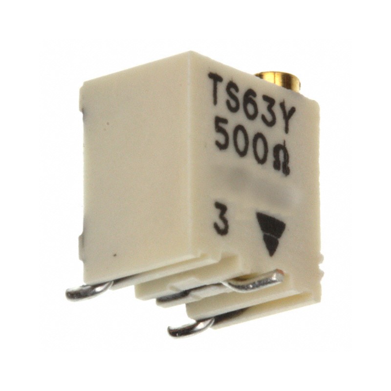 1 pcs : TS63Y501KR10 - TRIMMER 500 OHM 0.25W GW TOP ADJ