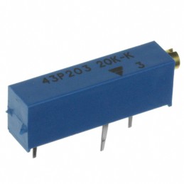 1 pcs : M43P203KB40 - TRIMMER 20KOHM 0.75W PC PIN SIDE